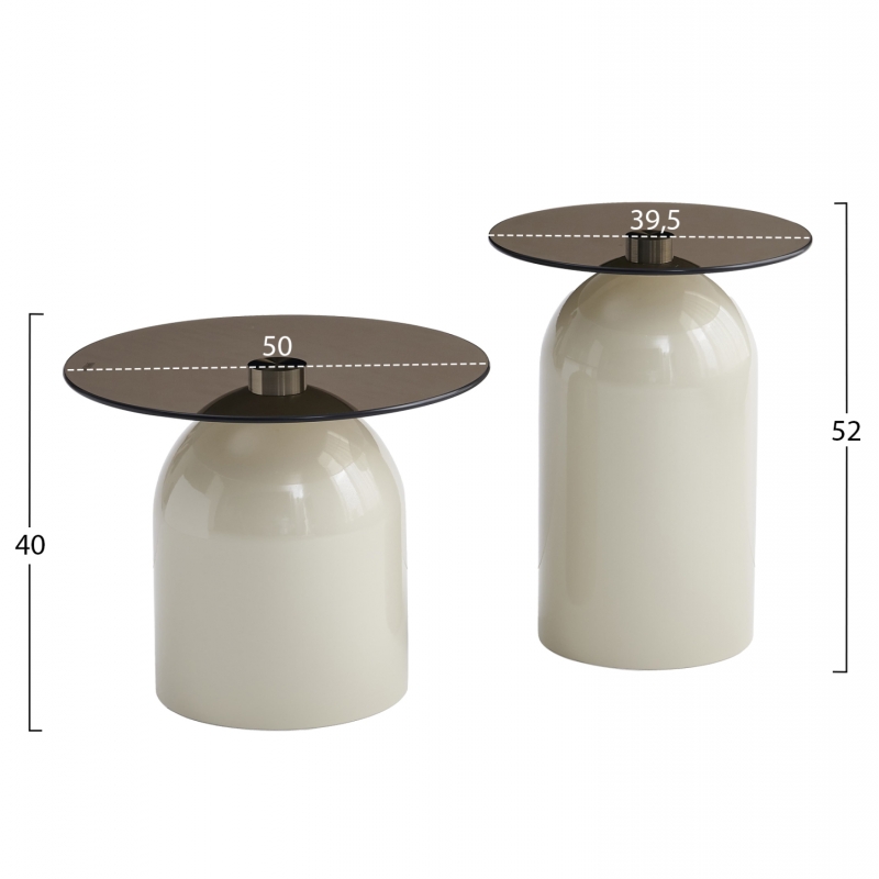 ΣΕΤ 2 ΤΡΑΠΕΖΙΑ ΣΑΛΟΝΙΟΥ BELLINS HM18314.04 ΜΠΕΖ ΜΕΤΑΛ.ΒΑΣΕΙΣ--ΓΥΑΛΙ Φ50εκ & Φ40εκ ΣΕΤ 2 ΤΡΑΠΕΖΙΑ ΣΑΛΟΝΙΟΥ BELLINS HM18314.04 ΜΠΕΖ ΜΕΤΑΛ.ΒΑΣΕΙΣ--ΓΥΑΛΙ Φ50εκ & Φ40εκ