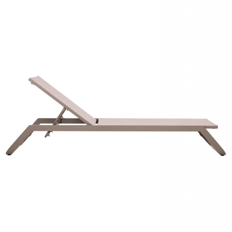 ΞΑΠΛΩΣΤΡΑ ΑΛΟΥΜΙΝΙΟΥ MARIMAR HM6562.03 ΣΚΕΛΕΤΟΣ TAUPE & TEXTILENE ΜΠΕΖ 220x67.5x31.5Υεκ