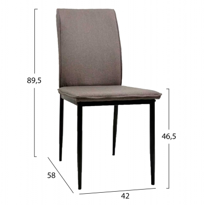 ΚΑΡΕΚΛΑ ΤΡΑΠΕΖΑΡΙΑΣ PERKY HM18347.03 ΚΑΦΕ ΥΦΑΣΜΑ-ΜΕΤΑΛ. ΠΟΔΙΑ ΜΑΥΡΑ 44x60x87Υεκ