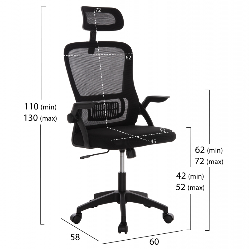 ΚΑΡΕΚΛΑ ΓΡΑΦΕΙΟΥ BLAZER HM1205.01 ΜΑΥΡΟ MESH-ΜΑΥΡΟΣ ΣΚΕΛΕΤΟΣ 60x58x110-130Υεκ. ΚΑΡΕΚΛΑ ΓΡΑΦΕΙΟΥ BLAZER HM1205.01 ΜΑΥΡΟ MESH-ΜΑΥΡΟΣ ΣΚΕΛΕΤΟΣ 60x58x110-130Υεκ.
