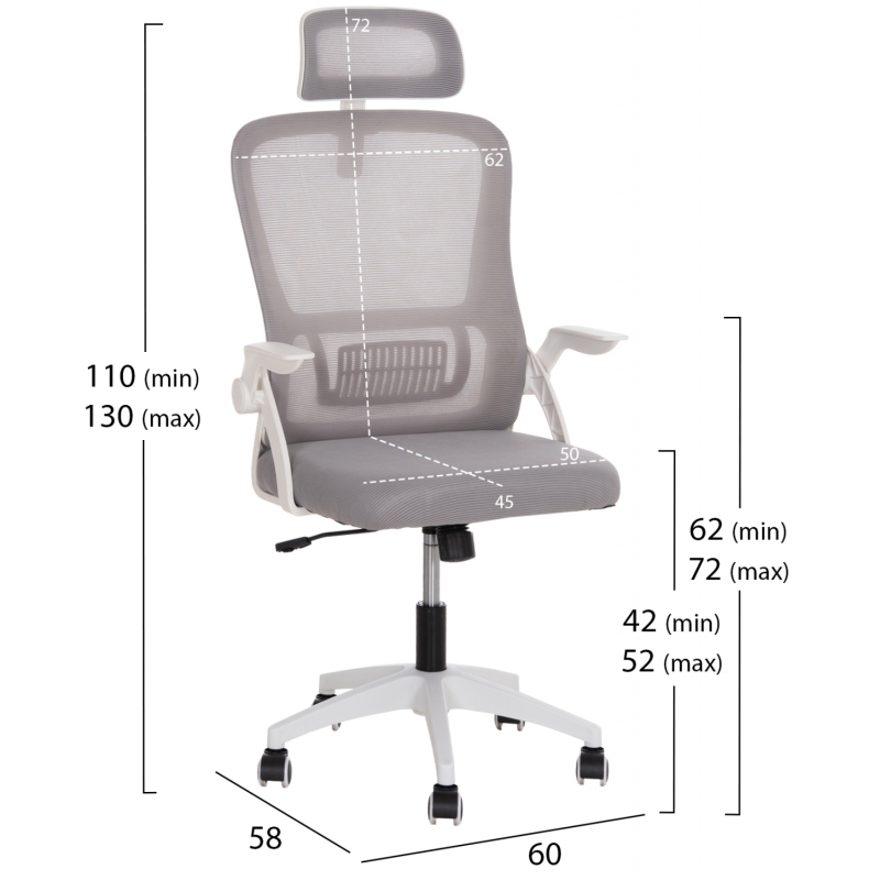 ΚΑΡΕΚΛΑ ΓΡΑΦΕΙΟΥ BLAZER HM1205.02 ΓΚΡΙ MESH-ΛΕΥΚΟΣ ΣΚΕΛΕΤΟΣ 60x58x110-130Υεκ. ΚΑΡΕΚΛΑ ΓΡΑΦΕΙΟΥ BLAZER HM1205.02 ΓΚΡΙ MESH-ΛΕΥΚΟΣ ΣΚΕΛΕΤΟΣ 60x58x110-130Υεκ.