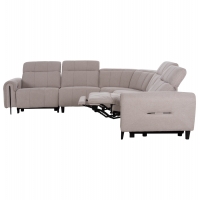 ΓΩΝΙΑΚΟΣ ΚΑΝΑΠΕΣ ΜΕ RECLINE ORACLE HM3290.02 ΜΠΕΖ ΥΦΑΣΜΑ 260x260x90(κάθισμα)x94Υεκ.