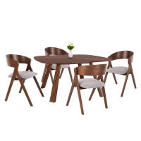 ΣΕΤ ΤΡΑΠΕΖΑΡΙΑΣ 5ΤΜΧ NEKKER HM21340.01 ΤΡΑΠΕΖΙ ΑΠΟ MDF--ΚΑΡΕΚΛΕΣ ΑΠΟ RUBBERWOOD
