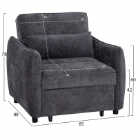 ΠΟΛΥΘΡΟΝΑ-ΚΡΕΒΑΤΙ ORYN HM3307.01 ΓΚΡΙ ΥΦΑΣΜΑ 85x88x78Υεκ.