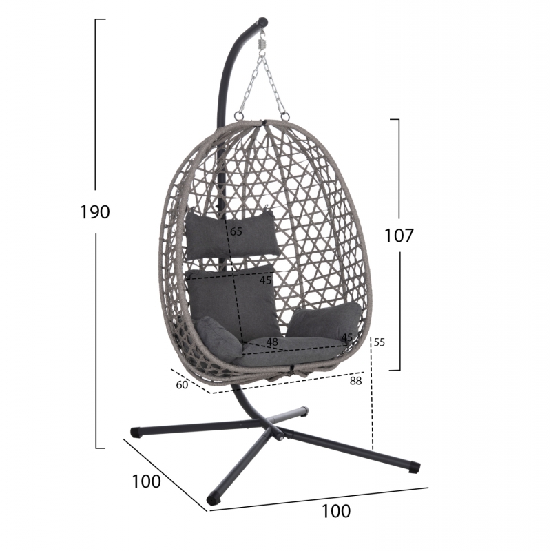 ΚΡΕΜΑΣΤΗ ΦΩΛΙΑ NESTA HM6468.01 ΓΚΡΙ ΜΕΤΑΛΛΟ & P.E.RATTAN 100x100x190Υεκ. ΚΡΕΜΑΣΤΗ ΦΩΛΙΑ NESTA HM6468.01 ΓΚΡΙ ΜΕΤΑΛΛΟ & P.E.RATTAN 100x100x190Υεκ.