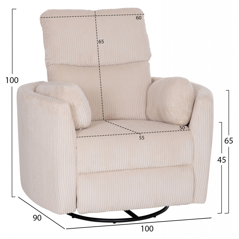 ΠΟΛΥΘΡΟΝΑ ΘΗΛΑΣΜΟΥ/RELAX VELMORA HM3300.03 ΜΠΕΖ ΚΟΤΛΕ ΥΦΑΣΜΑ 100x90x100Υεκ ΠΟΛΥΘΡΟΝΑ ΘΗΛΑΣΜΟΥ/RELAX VELMORA HM3300.03 ΜΠΕΖ ΚΟΤΛΕ ΥΦΑΣΜΑ 100x90x100Υεκ