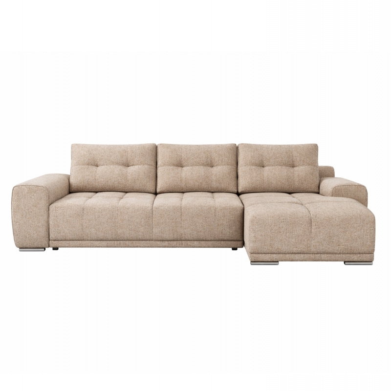 ΚΑΝΑΠΕΣ ΚΡΕΒΑΤΙ ΔΕΞΙΑ ΓΩΝΙΑ COMFYRA HM3336.03R ΜΠΕΖ ΥΦΑΣΜΑ 270x181x75Υεκ