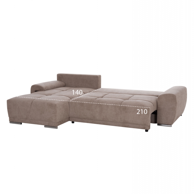 ΚΑΝΑΠΕΣ ΚΡΕΒΑΤΙ ΑΡΙΣΤΕΡΗ ΓΩΝΙΑ COMFYRA HM3336.03L ΜΠΕΖ ΥΦΑΣΜΑ 268x180x83Υεκ