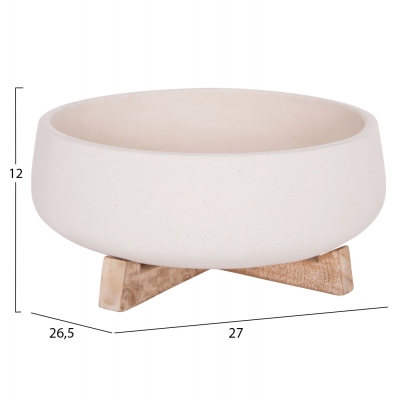 ΓΛΑΣΤΡΑ ΕΣ.ΧΩΡΟΥ FRELLO HM4674.02M ΛΕΥΚΟ FIBER CEMENT--TEAK ΒΑΣΗ 27x26,5x12Υεκ.