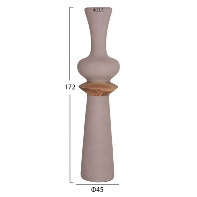 ΔΙΑΚΟΣΜΗΤΙΚΟ ΒΑΖΟ ΔΑΠΕΔΟΥ NEBULA HM4660.05L FIBER CEMENT TAUPE--ΞΥΛΟ ΤΕΑΚ Φ45x172Υεκ