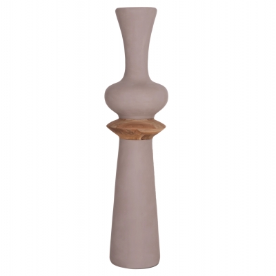 ΔΙΑΚΟΣΜΗΤΙΚΟ ΒΑΖΟ ΔΑΠΕΔΟΥ NEBULA HM4660.05L FIBER CEMENT TAUPE--ΞΥΛΟ ΤΕΑΚ Φ45x172Υεκ