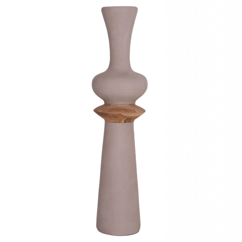 ΔΙΑΚΟΣΜΗΤΙΚΟ ΒΑΖΟ ΔΑΠΕΔΟΥ NEBULA HM4660.05L FIBER CEMENT TAUPE--ΞΥΛΟ ΤΕΑΚ Φ45x172Υεκ