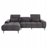 ΚΑΝΑΠΕΣ ΑΡΙΣΤΕΡΗ ΓΩΝΙΑ DIVYA HM3267.12L ΓΚΡΙ ΥΦΑΣΜΑ 260x100-174x104Υεκ.