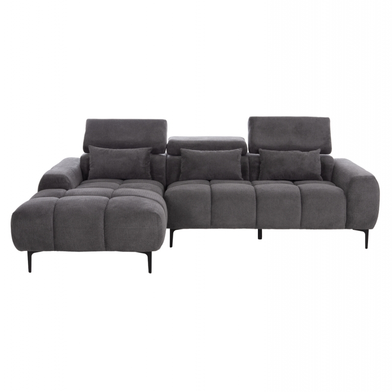 ΚΑΝΑΠΕΣ ΑΡΙΣΤΕΡΗ ΓΩΝΙΑ DIVYA HM3267.12L ΓΚΡΙ ΥΦΑΣΜΑ 260x100-174x104Υεκ.