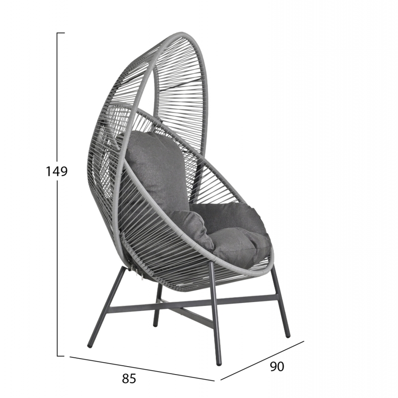 ΠΟΛΥΘΡΟΝΑ-ΦΩΛΙΑ RULER HM6506.01 ΓΚΡΙ ΜΕΤΑΛΛΟ-P.E.RATTAN-ΜΑΞΙΛΑΡΙΑ 90x85x154Υεκ ΠΟΛΥΘΡΟΝΑ-ΦΩΛΙΑ RULER HM6506.01 ΓΚΡΙ ΜΕΤΑΛΛΟ-P.E.RATTAN-ΜΑΞΙΛΑΡΙΑ 90x85x154Υεκ