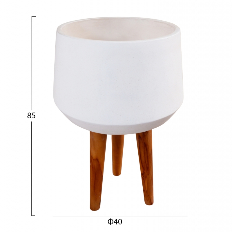 ΓΛΑΣΤΡΑ ΕΣΩΤ.ΧΩΡΟΥ QUAN HM4680.02L FIBER CEMENT ΛΕΥΚΟ--ΒΑΣΗ TEAK Φ38x62Υεκ