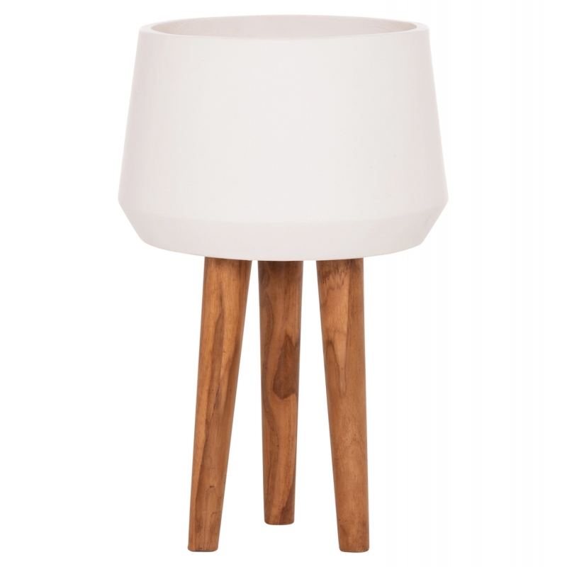 ΓΛΑΣΤΡΑ ΕΣΩΤ.ΧΩΡΟΥ QUAN HM4680.02L FIBER CEMENT ΛΕΥΚΟ--ΒΑΣΗ TEAK Φ38x62Υεκ
