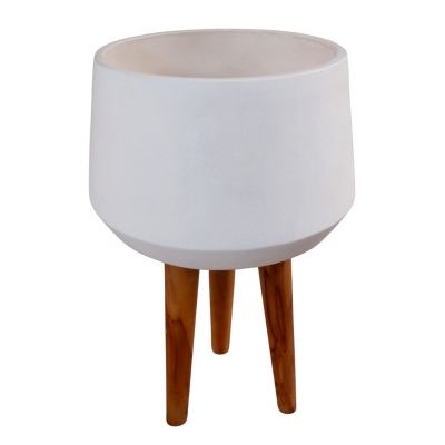 ΓΛΑΣΤΡΑ ΕΣΩΤ.ΧΩΡΟΥ QUAN HM4680.02L FIBER CEMENT ΛΕΥΚΟ--ΒΑΣΗ TEAK Φ38x62Υεκ