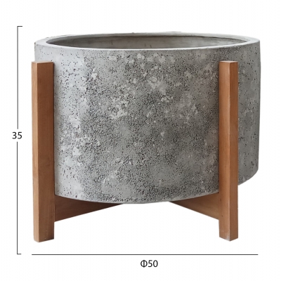 ΓΛΑΣΤΡΑ/ΚΑΣΠΟ ΕΣΩΤ.ΧΩΡΟΥ HOFF HM4682.03L FIBER CEMENT ΓΚΡΙ-TEAK ΒΑΣΗ Φ50x35Υεκ
