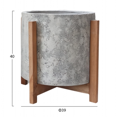 ΓΛΑΣΤΡΑ/ΚΑΣΠΟ ΕΣΩΤ.ΧΩΡΟΥ HOFF HM4682.03M FIBER CEMENT ΓΚΡΙ-TEAK ΒΑΣΗ Φ40x39Υεκ