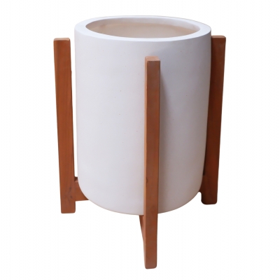 ΓΛΑΣΤΡΑ/ΚΑΣΠΟ ΕΣΩΤ.ΧΩΡΟΥ HOFF HM4682.02S FIBER CEMENT ΛΕΥΚΟ-TEAK ΒΑΣΗ Φ33x42Υεκ