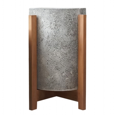 ΓΛΑΣΤΡΑ/ΚΑΣΠΟ ΕΣΩΤ.ΧΩΡΟΥ HOFF HM4682.03S FIBER CEMENT ΓΚΡΙ-TEAK ΒΑΣΗ Φ33x42Υεκ