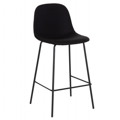 ΣΚΑΜΠΟ ΜΠΑΡ VINCENT HM9298.24 ΜΕΣΑΙΟΥ ΥΨΟΥΣ-ΜΑΥΡΟ ΥΦΑΣΜΑ-ΜΕΤΑΛΛΙΚΑ ΠΟΔΙΑ 43x50x92,5Υεκ