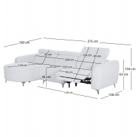 ΚΑΝΑΠΕΣ ΑΡΙΣΤΕΡΗ ΓΩΝΙΑ 3Θ ΜΕ RECLINE VALENTE HM3317.01L ΑΝΟΙΧΤΟ ΓΚΡΙ ΥΦΑΣΜΑ 275x160x104Yεκ ΚΑΝΑΠΕΣ ΑΡΙΣΤΕΡΗ ΓΩΝΙΑ 3Θ ΜΕ RECLINE VALENTE HM3317.01L ΑΝΟΙΧΤΟ ΓΚΡΙ ΥΦΑΣΜΑ 275x160x104Yεκ