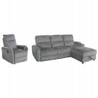 ΣΕΤ ΚΑΝΑΠΕΣ-ΠΟΛΥΘΡΟΝΑ RELAX SYNTHIA HM10736.03 ΓΚΡΙ ΥΦΑΣΜΑ-ΗΛ.ΑΝΑΚΛΙΣΗ [R]