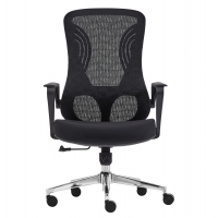 ΚΑΡΕΚΛΑ ΓΡΑΦΕΙΟΥ DECIFER HM1212.01 ΜΑΥΡO MESH-ΒΑΣΗ ΧΡΩΜΙΟΥ 61x60x110Υεκ.
