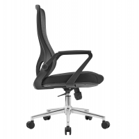 ΚΑΡΕΚΛΑ ΓΡΑΦΕΙΟΥ DECIFER HM1212.01 ΜΑΥΡO MESH-ΒΑΣΗ ΧΡΩΜΙΟΥ 61x60x110Υεκ.