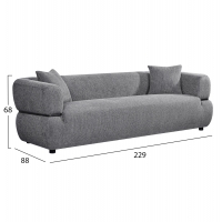 ΚΑΝΑΠΕΣ 3-ΘΕΣΙΟΣ ARCTIS HM3327.01 ΓΚΡΙ ΥΦΑΣΜΑ 229x88x88Υεκ. ΚΑΝΑΠΕΣ 3-ΘΕΣΙΟΣ ARCTIS HM3327.01 ΓΚΡΙ ΥΦΑΣΜΑ 229x88x88Υεκ.