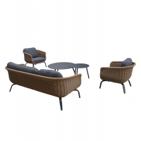 ΣΕΤ ΣΑΛΟΝΙ 5ΤΜΧ STERN HM6555.01 ΓΚΡΙ ΑΛΟΥΜΙΝΙΟ & OLEFIN--TWIST WICKER ΣΕ ΦΥΣΙΚΟ