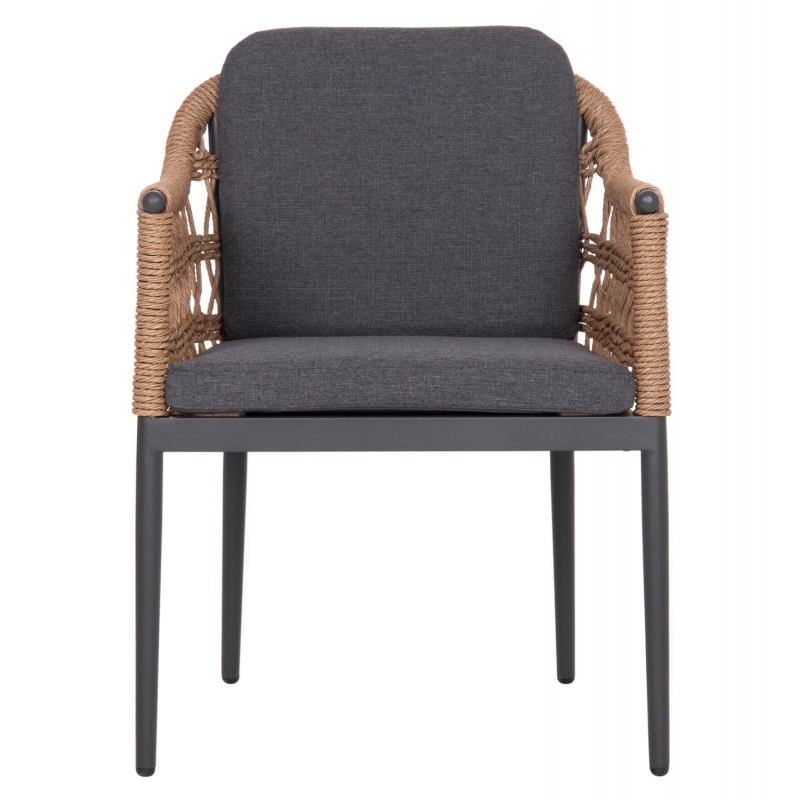 ΠΟΛΥΘΡΟΝΑ BOXER HM6556.01 ΑΛΟΥΜΙΝΙΟ & OLEFIN ΓΚΡΙ-TWIST WICKER 58x60x80Yεκ