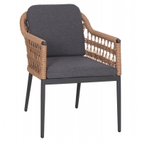 ΠΟΛΥΘΡΟΝΑ BOXER HM6556.01 ΑΛΟΥΜΙΝΙΟ & OLEFIN ΓΚΡΙ-TWIST WICKER 58x60x80Yεκ