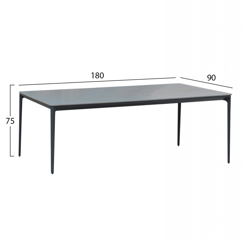 ΤΡΑΠΕΖΙ ΤΡΑΠΕΖΑΡΙΑΣ STAD HM6557.01 ΓΚΡΙ ΑΛΟΥΜΙΝΙΟ & SINTERED STONE TOP 180x90x74Υεκ ΤΡΑΠΕΖΙ ΤΡΑΠΕΖΑΡΙΑΣ STAD HM6557.01 ΓΚΡΙ ΑΛΟΥΜΙΝΙΟ & SINTERED STONE TOP 180x90x74Υεκ