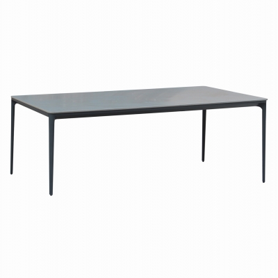 ΤΡΑΠΕΖΙ ΤΡΑΠΕΖΑΡΙΑΣ STAD HM6558.01 ΓΚΡΙ ΑΛΟΥΜΙΝΙΟ & SINTERED STONE TOP 220x100x74Υεκ