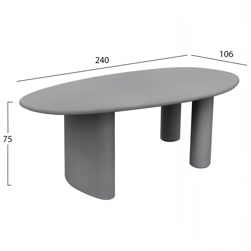 ΤΡΑΠΕΖΙ ΤΡΑΠΕΖΑΡΙΑΣ FIBER CEMENT ΟΒΑΛ VOLPE HM6599.01 ΓΚΡΙ 240x106x75Υεκ ΤΡΑΠΕΖΙ ΤΡΑΠΕΖΑΡΙΑΣ FIBER CEMENT ΟΒΑΛ VOLPE HM6599.01 ΓΚΡΙ 240x106x75Υεκ