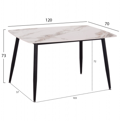 ΤΡΑΠΕΖΙ RAVEN HM9854.04 ΚΕΡΑΜΙΚΟ TOP ΜΕ ΟΨΗ ΜΑΡΜΑΡΟΥ τ.CALACATTA 120x70x73Υεκ. ΤΡΑΠΕΖΙ RAVEN HM9854.04 ΚΕΡΑΜΙΚΟ TOP ΜΕ ΟΨΗ ΜΑΡΜΑΡΟΥ τ.CALACATTA 120x70x73Υεκ.