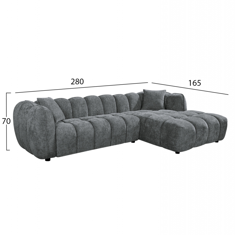 ΚΑΝΑΠΕΣ ΓΩΝΙΑ (ΔΕΞΙΑ) LYKKE HM3326.01R ΓΚΡΙ ΥΦΑΣΜΑ 280x89-165(η γωνία)x70Υεκ ΚΑΝΑΠΕΣ ΓΩΝΙΑ (ΔΕΞΙΑ) LYKKE HM3326.01R ΓΚΡΙ ΥΦΑΣΜΑ 280x89-165(η γωνία)x70Υεκ
