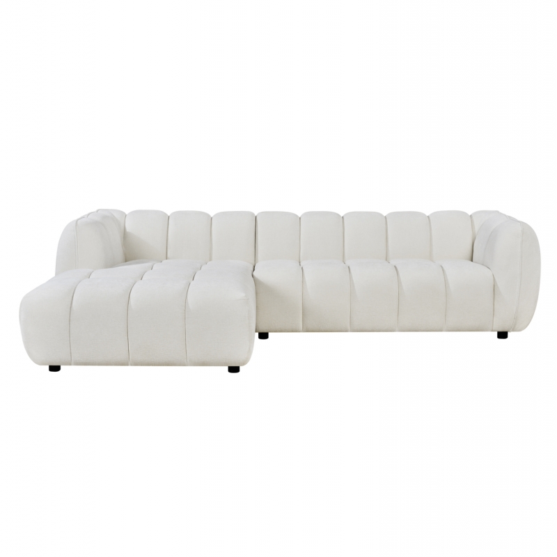 ΚΑΝΑΠΕΣ ΓΩΝΙΑ (ΑΡΙΣΤΕΡΗ) LYKKE HM3326.02L ΕΚΡΟΥ ΥΦΑΣΜΑ 280x89-165(η γωνία)x70Υεκ
