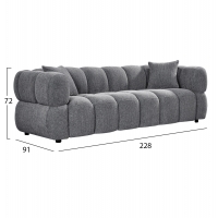 ΚΑΝΑΠΕΣ 3-ΘΕΣΙΟΣ NORIKA HM3331.01 ΓΚΡΙ ΥΦΑΣΜΑ 220x88x85Υεκ. ΚΑΝΑΠΕΣ 3-ΘΕΣΙΟΣ NORIKA HM3331.01 ΓΚΡΙ ΥΦΑΣΜΑ 220x88x85Υεκ.