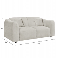 ΚΑΝΑΠΕΣ 2-ΘΕΣΙΟΣ JUNOA HM3334.02 ΕΚΡΟΥ ΥΦΑΣΜΑ 172x89x85Υεκ