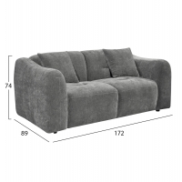 ΚΑΝΑΠΕΣ 2-ΘΕΣΙΟΣ JUNOA HM3334.01 ΓΚΡΙ ΥΦΑΣΜΑ 172x89x74Υεκ