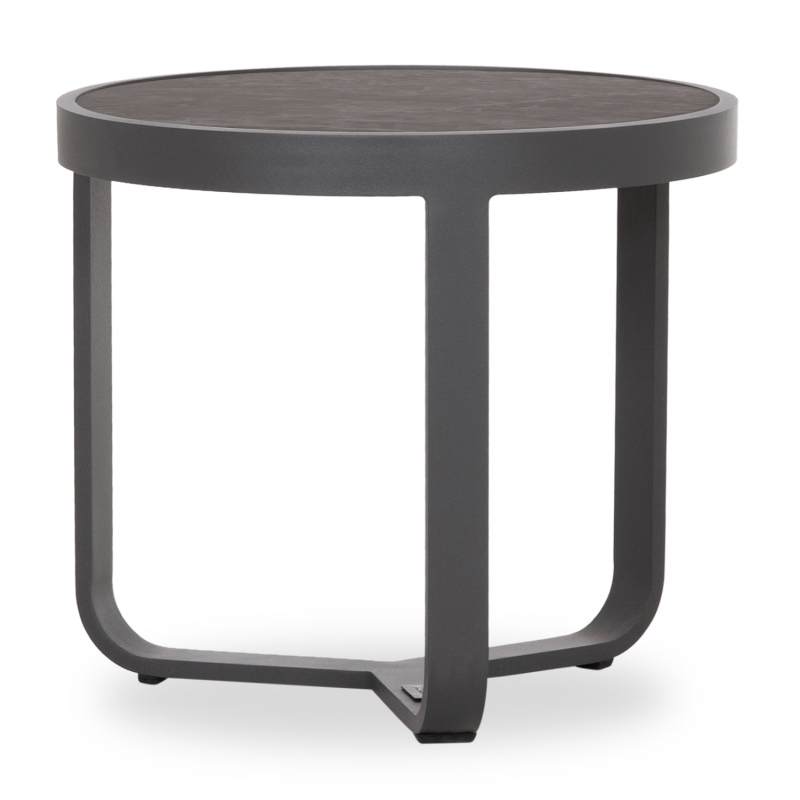 ΤΡΑΠΕΖΑΚΙ ΑΛΟΥΜΙΝΙΟΥ DEVIOUS SM6440.01 ΑΝΘΡΑΚΙ--ΓΚΡΙ SINTERED STONE TOP Φ45x41Υεκ.