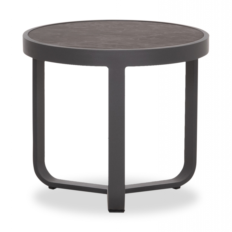 ΤΡΑΠΕΖΑΚΙ ΑΛΟΥΜΙΝΙΟΥ DEVIOUS SM6440.01 ΑΝΘΡΑΚΙ--ΓΚΡΙ SINTERED STONE TOP Φ45x41Υεκ.
