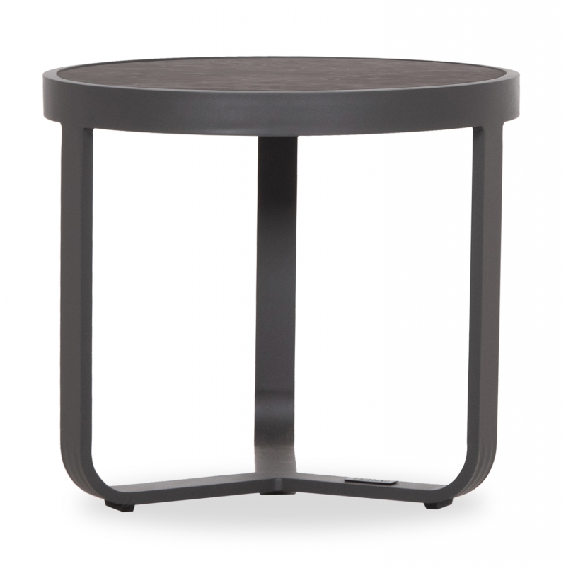 ΤΡΑΠΕΖΑΚΙ ΑΛΟΥΜΙΝΙΟΥ DEVIOUS SM6440.01 ΑΝΘΡΑΚΙ--ΓΚΡΙ SINTERED STONE TOP Φ45x41Υεκ.
