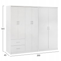 ΝΤΟΥΛΑΠΑ 6ΦΥΛΛΗ BLAKELY HM21235.05 ΜΕΛΑΜΙΝΗ ΧΡΩΜΑ ΛΕΥΚΟ 201x43x181Υεκ