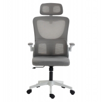 ΚΑΡΕΚΛΑ ΓΡΑΦΕΙΟΥ KESI HM1222.02 ΑΝΟΙΧΤΟ ΓΚΡΙ MESH--ΛΕΥΚΟ PP 52x50x122Υεκ.
