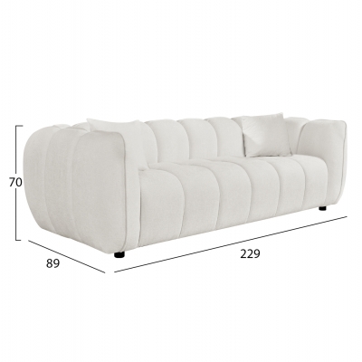 ΚΑΝΑΠΕΣ 3-ΘΕΣΙΟΣ LYKKE HM3323.02 ΕΚΡΟΥ ΥΦΑΣΜΑ 229x89x70Υεκ ΚΑΝΑΠΕΣ 3-ΘΕΣΙΟΣ LYKKE HM3323.02 ΕΚΡΟΥ ΥΦΑΣΜΑ 229x89x70Υεκ